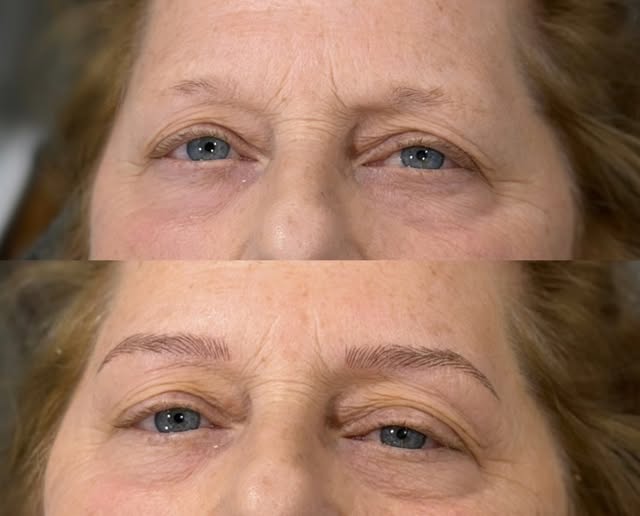 Fresh microblading results — soft, natural brows