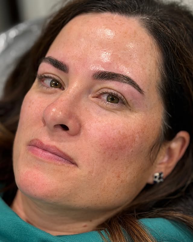 Microblading close-up — defined, natural brows